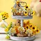 6-Piece Sunflower Wooden Table Decor Set – Farmhouse Tiered Tray Centerpieces in Multiple Sizes for Shelf, Mantel, Desk & Home Decoration